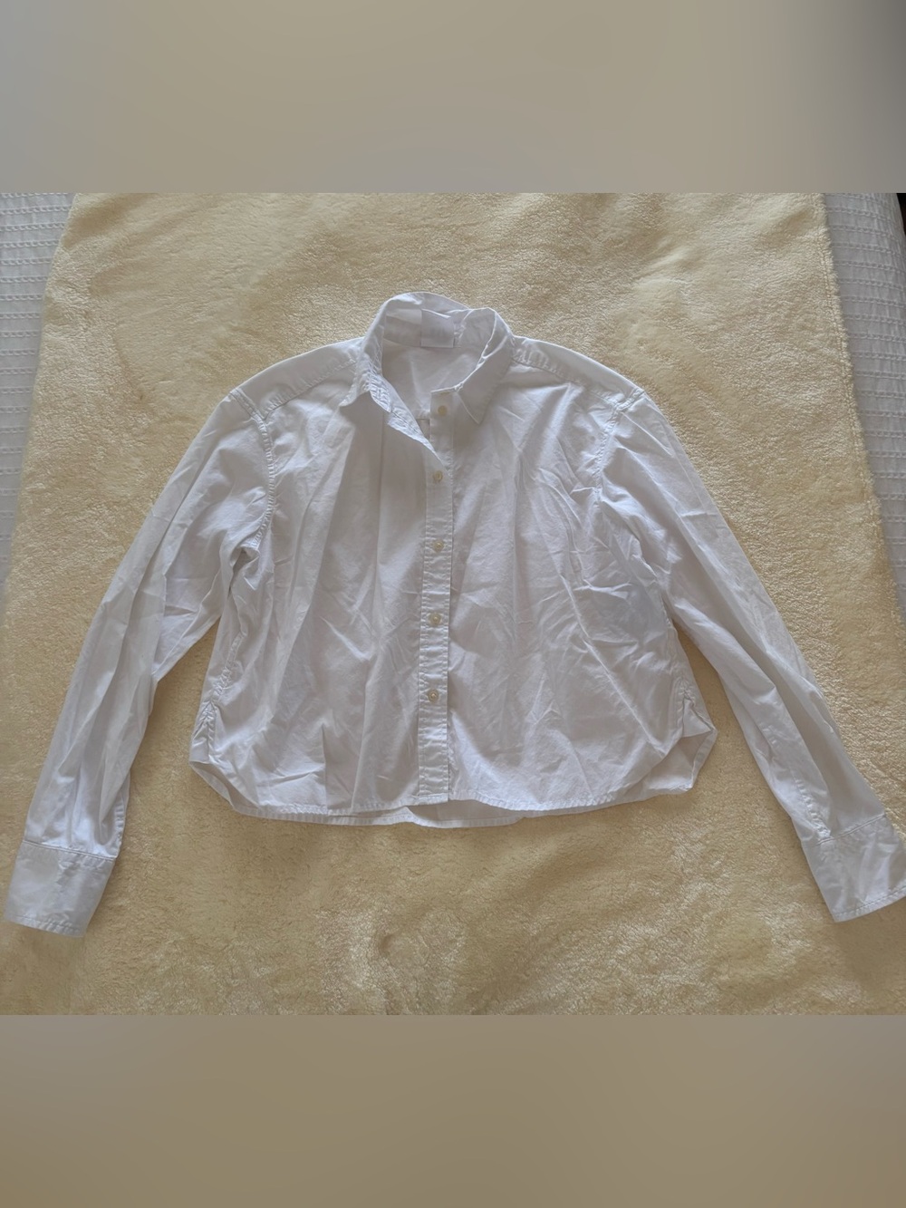 GAP White Cropped Button-Down Shirt XS